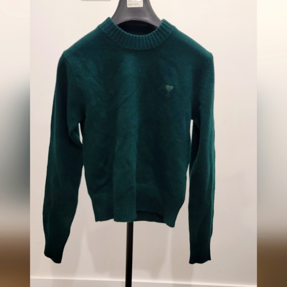 AMI ALEXANDRE MATTIUSSISSENSE Exclusive Green Ami de Cœur Sweater